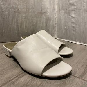 White retro slip on flats